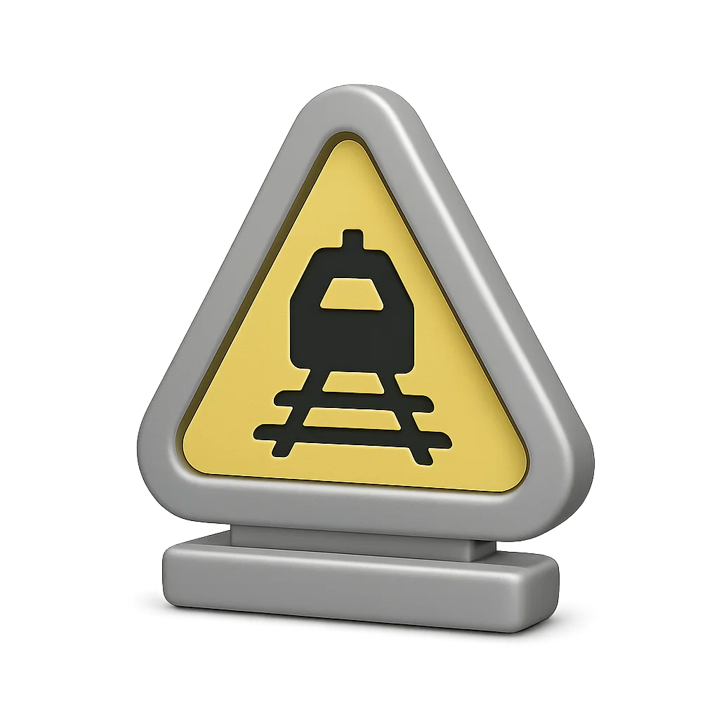 Pictogramme danger ferroviaire et risque &eacute;lectrique &agrave; proximit&eacute; des voies
